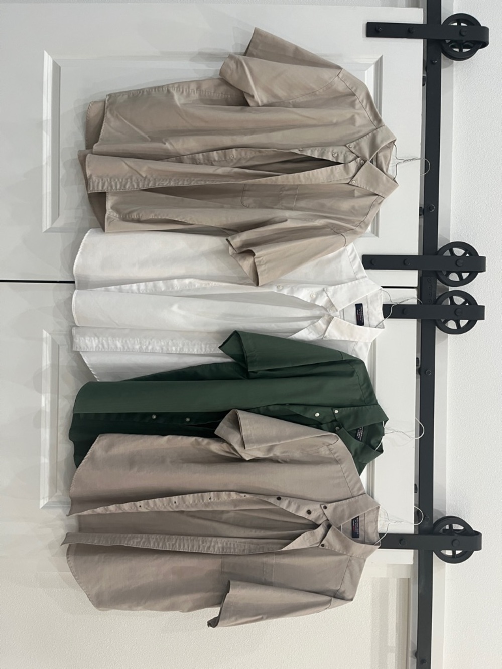 Roundtree & Yorke Men’s Button-Up Shirts in Beige, White, Green